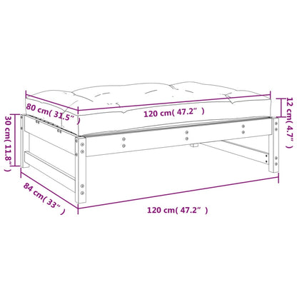Solid Pine Garden Footstool 120x80 cm - Durable Outdoor Furniture