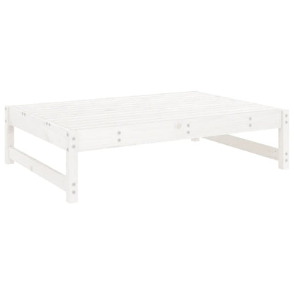 Solid Wood Pine Garden Footstool, White 120x80 cm