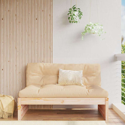Compact Solid Pine Middle Sofa - 120x80 cm - Natural Wood Finish