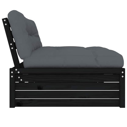Stylish Black Pine Wood Sofa - 120x80 cm | Durable & Elegant