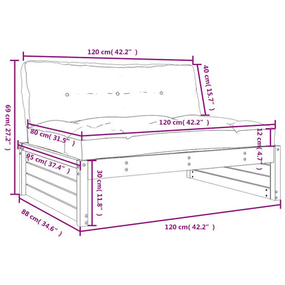 Compact Middle Sofa 120x80 cm in Pine Impregnated Wood