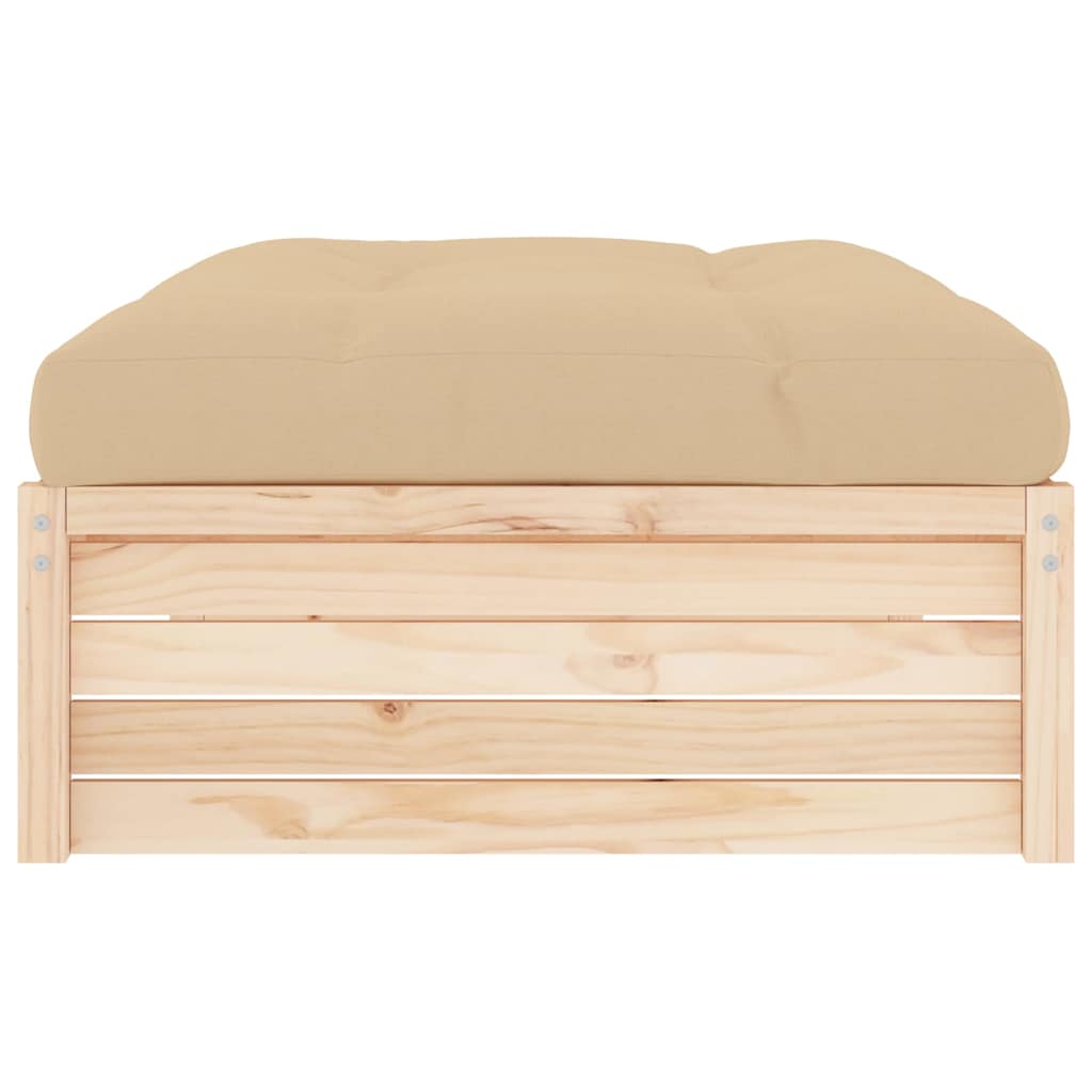 Solid Pine Garden Footstool 120x80 cm - Durable Outdoor Seating