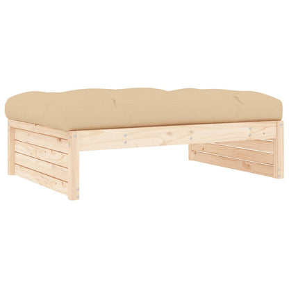 Solid Pine Garden Footstool 120x80 cm - Durable Outdoor Seating
