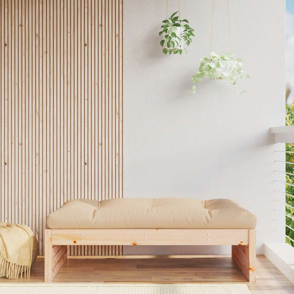 Solid Pine Garden Footstool 120x80 cm - Durable Outdoor Seating