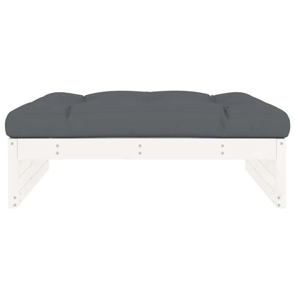 White Solid Pine Garden Footstool 120x80 cm - Durable & Stylish