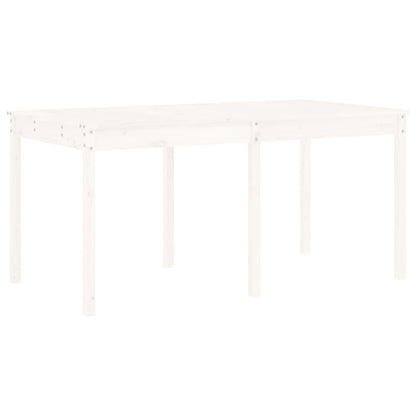 13 Piece Garden Dining Set White Solid Wood Pine
