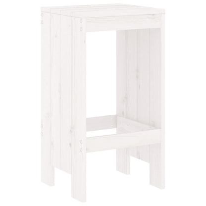 3 Piece Garden Bar Set White Solid Wood Pine