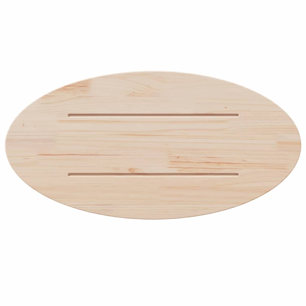 Solid Pine Oval Tabletop 60x30x2.5 cm - Durable Wooden Surface