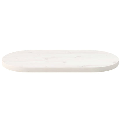 Oval Solid Pine Wood Table Top - White, 60x30x2.5 cm
