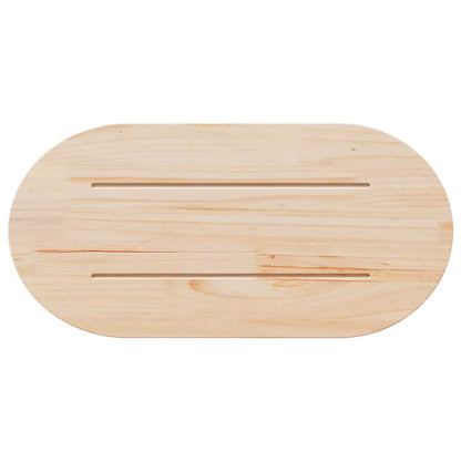 Oval Solid Pine Wood Table Top - White, 60x30x2.5 cm
