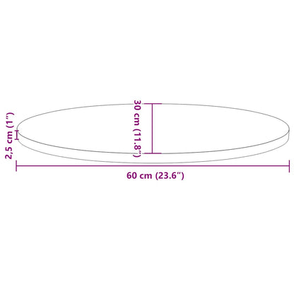 Oval Solid Pine Wood Table Top - White, 60x30x2.5 cm