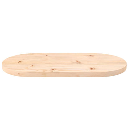 Solid Pine Oval Table Top 70x35x2.5 cm - Durable Wood Design