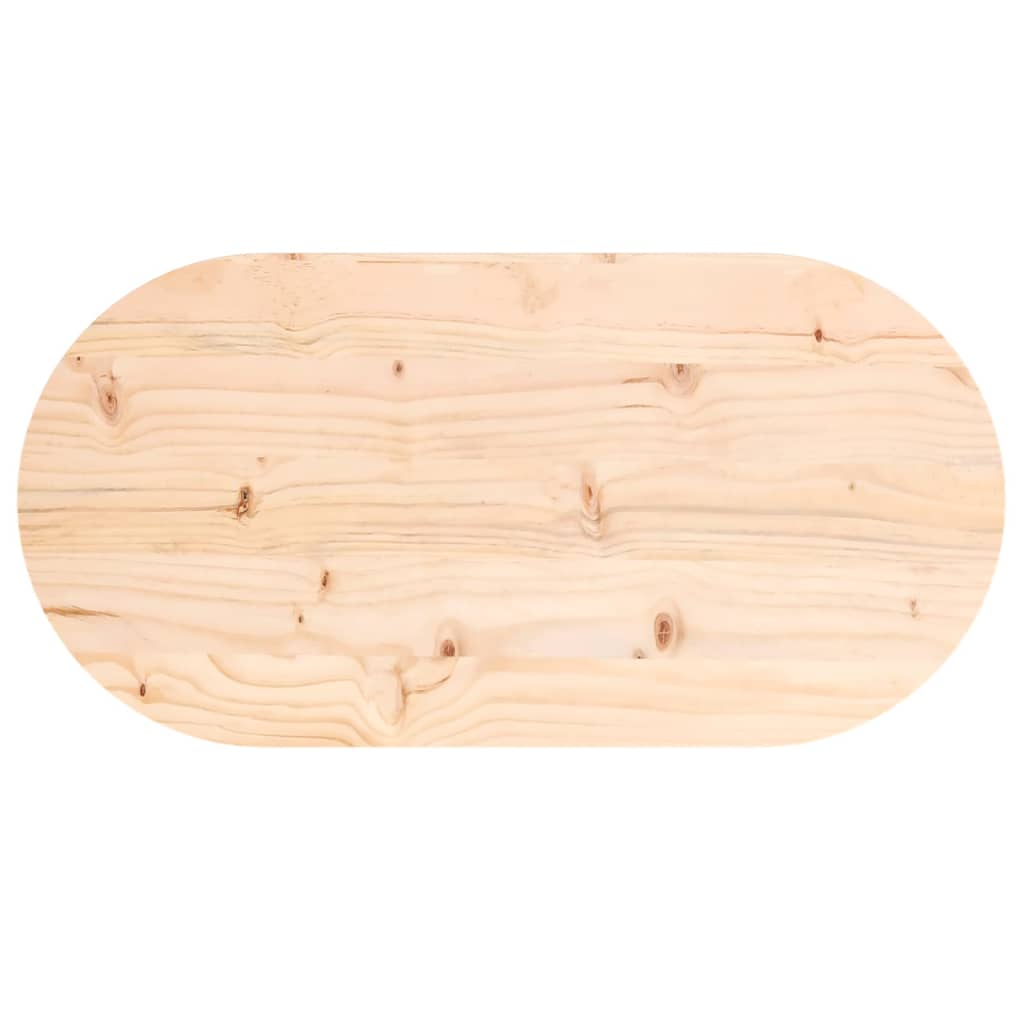 Solid Pine Oval Table Top 70x35x2.5 cm - Durable Wood Design