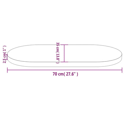 Solid Pine Oval Table Top 70x35x2.5 cm - Durable Wood Design