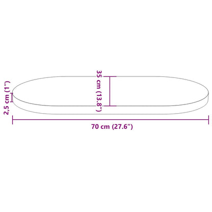 Solid Pine Oval Table Top 70x35x2.5 cm - Durable Wood Design