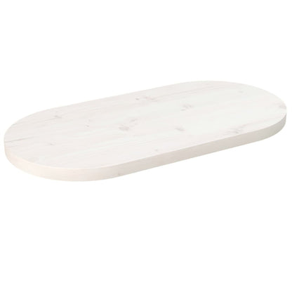 Solid Pine Oval Table Top 70x35x2.5 cm - White Finish