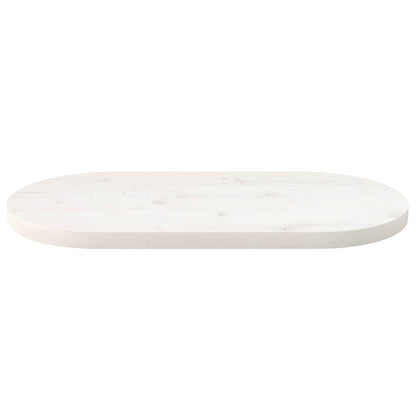 Solid Pine Oval Table Top 70x35x2.5 cm - White Finish