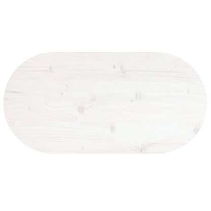 Solid Pine Oval Table Top 70x35x2.5 cm - White Finish