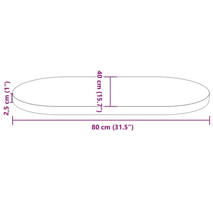 Solid Wood Pine Oval Table Top 80x40x2.5 cm - Elegant Design