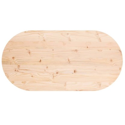 Solid Pine Oval Table Top 90x45x2.5 cm - Elegant Wood Design