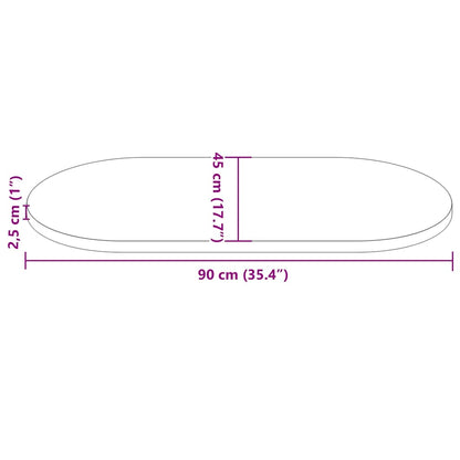 Solid Pine Oval Table Top - White, 90x45x2.5 cm