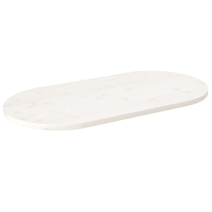 Oval Solid Pine Wood Table Top - White, 100x50x2.5 cm
