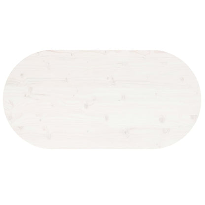 Oval Solid Pine Wood Table Top - White, 100x50x2.5 cm