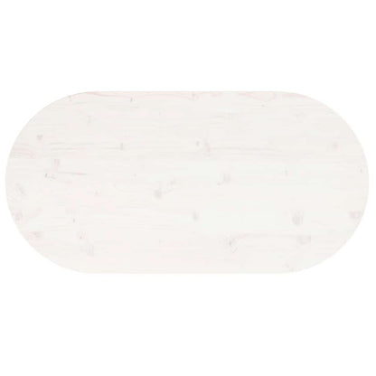 Oval Solid Pine Wood Table Top - White, 100x50x2.5 cm