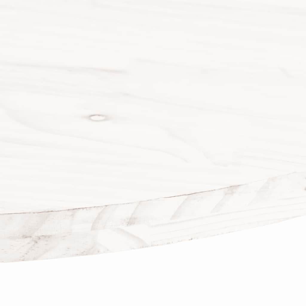 Oval Solid Pine Wood Table Top - White, 100x50x2.5 cm