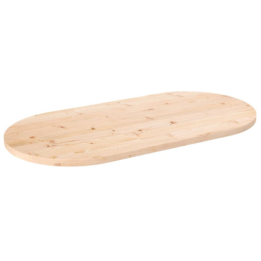 Oval Solid Pine Wood Table Top 110x55x2.5 cm
