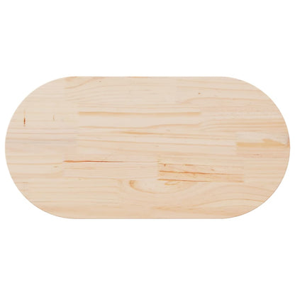 Oval Solid Pine Wood Table Top 110x55x2.5 cm