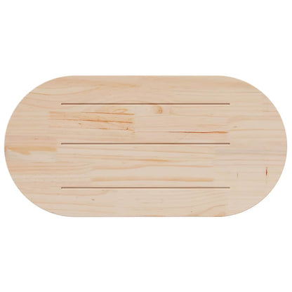 Oval Solid Pine Wood Table Top, White, 110x55x2.5 cm
