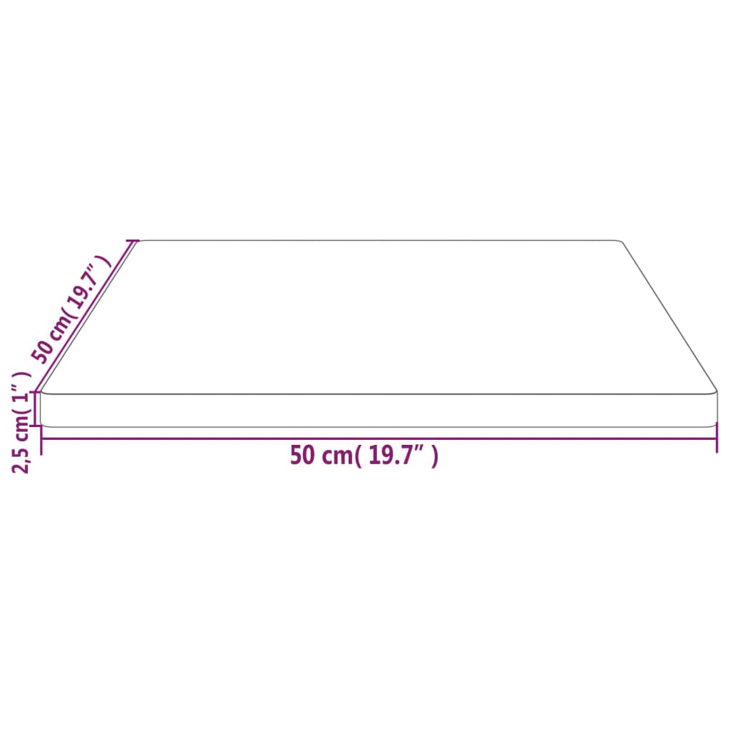 Solid Pine Square Table Top, White 50x50 cm - Durable & Stylish