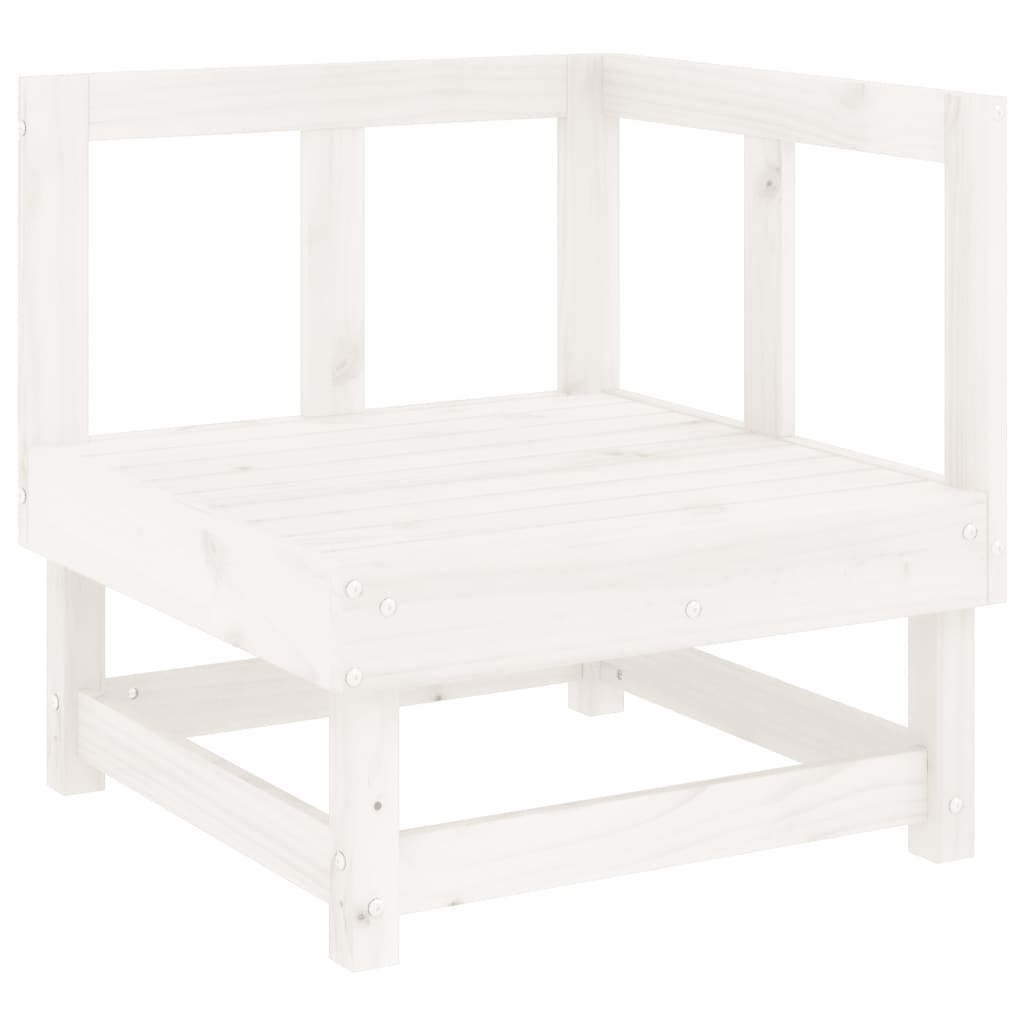 White Solid Wood Pine Garden Corner Sofa - Elegant & Durable