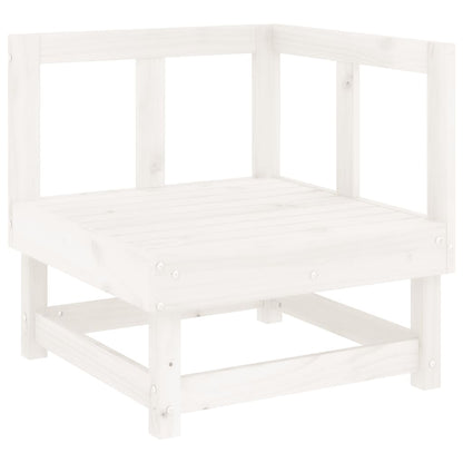 White Solid Wood Pine Garden Corner Sofa - Elegant & Durable