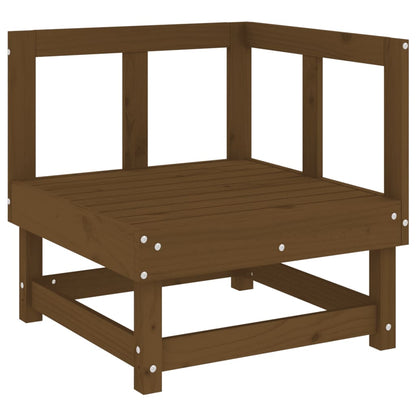 Garden Corner Sofa - Honey Brown Solid Pine Wood Outdoor Seating