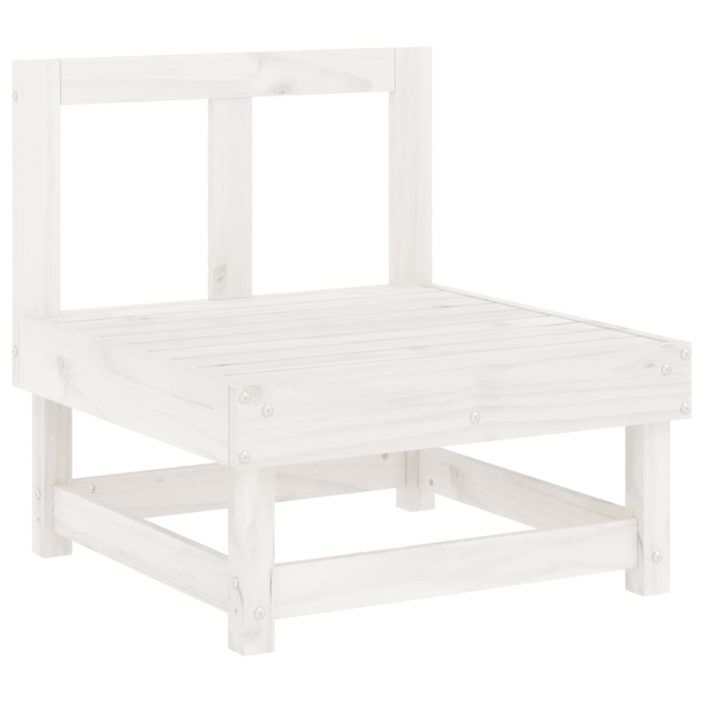 White Solid Pine Garden Middle Sofa - Elegant Outdoor Seating