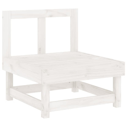 White Solid Pine Garden Middle Sofa - Elegant Outdoor Seating
