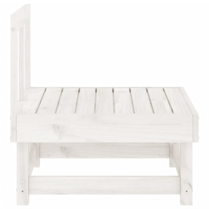 White Solid Pine Garden Middle Sofa - Elegant Outdoor Seating