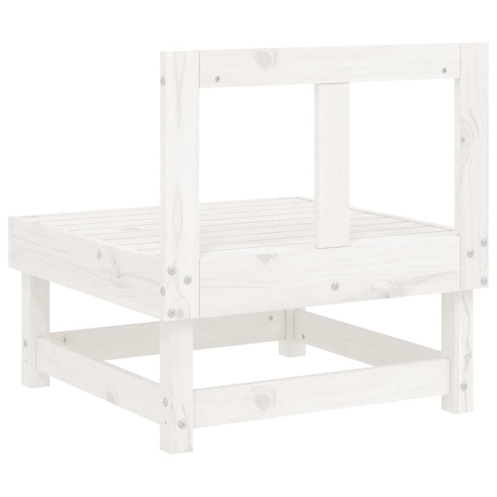 White Solid Pine Garden Middle Sofa - Elegant Outdoor Seating