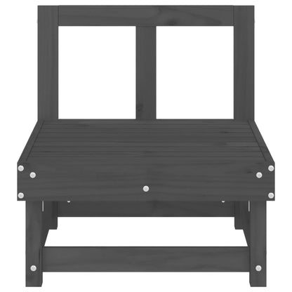 Elegant Grey Garden Middle Sofa in Durable Solid Pine Wood