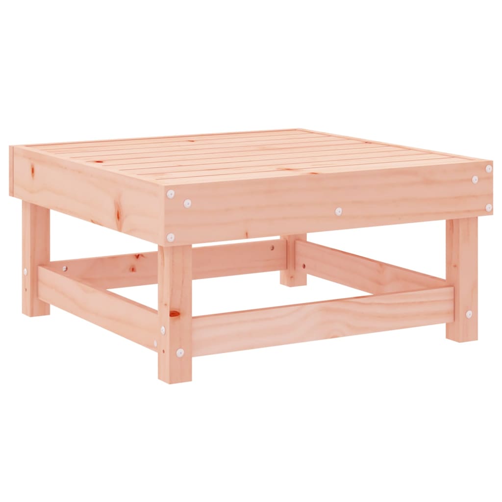 Solid Douglas Wood Garden Footstool - Durable Outdoor Seating