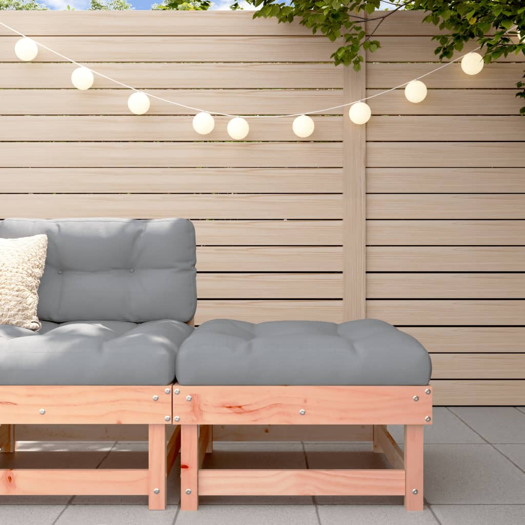 Solid Douglas Wood Garden Footstool - Durable Outdoor Seating