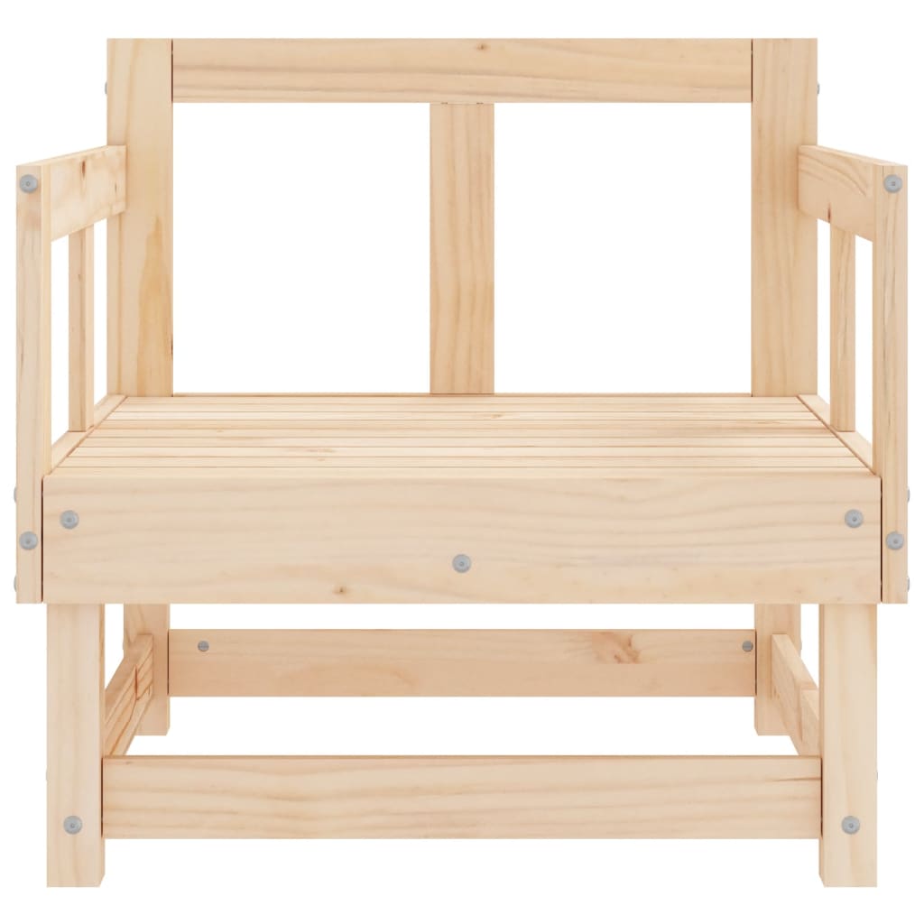 Elegant Solid Wood Pine Garden Chairs - Set of 2