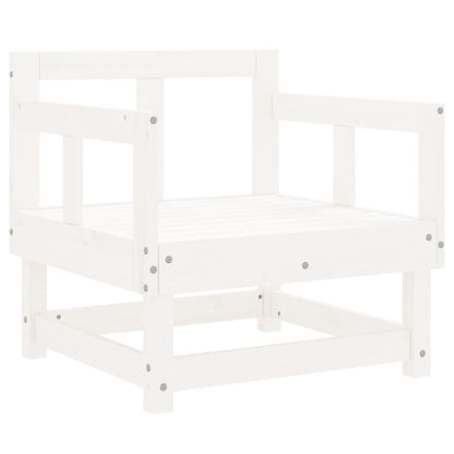 White Solid Pine Wood Garden Chairs, 2 Pcs Set