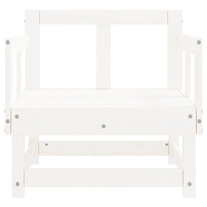 White Solid Pine Wood Garden Chairs, 2 Pcs Set