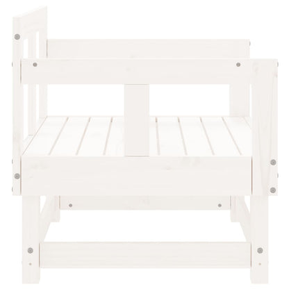 White Solid Pine Wood Garden Chairs, 2 Pcs Set