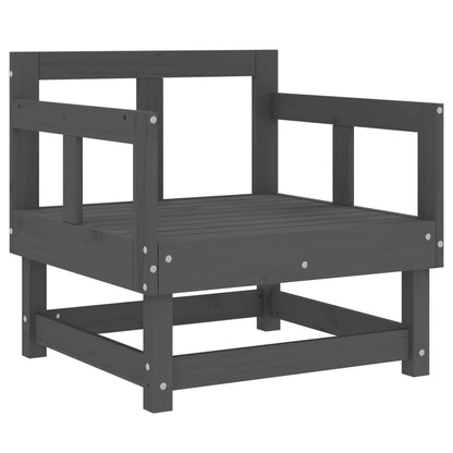 Elegant Grey Pine Garden Chairs Set - Solid Wood, 2 pcs