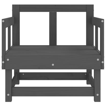 Elegant Grey Pine Garden Chairs Set - Solid Wood, 2 pcs