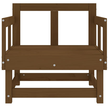 Set of 2 Honey Brown Garden Chairs, Solid Pine Wood